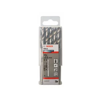   BOSCH Špirálová vŕtačka 7,5 x 109/69 mm 135° HSS-G DIN 338 (10 ks)