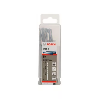  BOSCH Šnekový vrták 8,0 x 117/75 mm 135° HSS-G DIN 338 (5 ks)