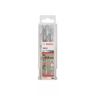   BOSCH Špirálový vrták 10,5 x 133/87 mm 135° HSS-G DIN 338 (5 kusov)