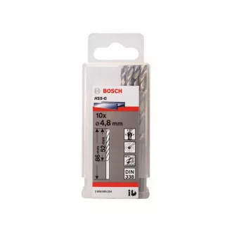   BOSCH Šnekový vrták 4,8 x 86/52 mm 135° HSS-G DIN 338 (10 ks)