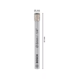   BOSCH PRO Suchý diamantový vŕtak 6 x 66 mm s valcovou spojkou