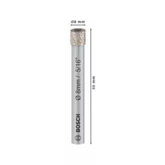   BOSCH PRO Suchý diamantový vŕták 8 x 66 mm s valcovou upínkou