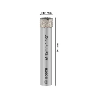   BOSCH PRO Suchý diamantový vrták 12 x 66 mm s valcovou upínkou