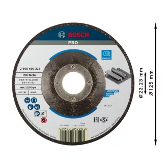   BOSCH PRO Čistiaci kotúč na kov 125 x 6,0 x 22,2 mm A 30 T BF (oSa)