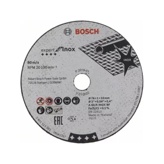   BOSCH Rezný kotúč na kov 76 x 1,0 x 10 mm rovný Expert for Inox (5 ks)