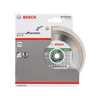   BOSCH Diamantový rezací kotúč 115 x 1,6 x 7,0 x 22,2 mm, spojitý, Standard for Ceramic