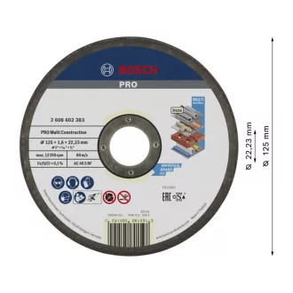  BOSCH PRO Rezný kotúč Multi Material 125 x 1,6 x 22,2 mm AC 46 S BF (oSa)