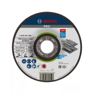   BOSCH PRO Rezný kotúč na nerez/ocel 125 x 2,5 x 22,2 mm 3 v 1 A 46 S BF (oSa)