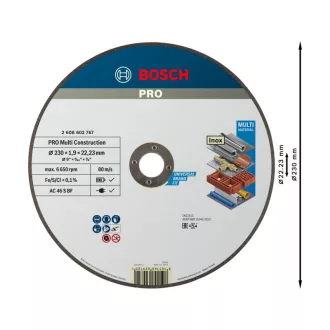   BOSCH PRO Rezný kotúč Multi Material 230 x 1,9 x 22,2 mm AC 46 S BF (oSa)