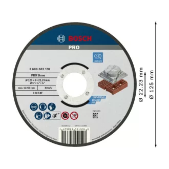   BOSCH PRO Rezný kotúč na kameň 125 x 3,0 x 22,2 mm C 30 S BF