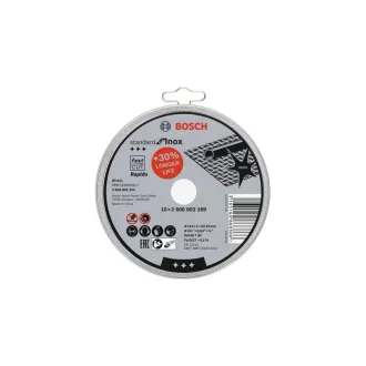   BOSCH Rezný kotúč na kov 115 x 1,0 x 22,2 mm inox rovno WA 60 T BF Rapido v kovovej krabici (10 ks)