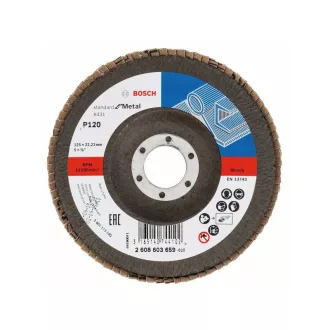   BOSCH Lamelový brúsny kotúč kužeľový 125 x 22,2 / P120 oxid hlinitý X431