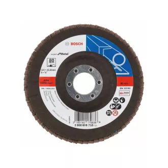   BOSCH Lamelový brúsny kotúč kužeľový 125 x 22,2 / P80 zirkón-korund X551 inox