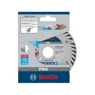   BOSCH PRO Diamantový rezací kotúč na viac materiálov 115 x 2,0 x 10 x 22,2 mm segmentovaný