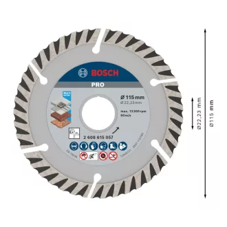   BOSCH PRO Diamantový rezací kotúč na viac materiálov 115 x 2,0 x 10 x 22,2 mm segmentovaný