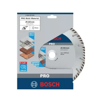   BOSCH Diamantový rezný kotúč 230 x 2,6 x 10 x 22,2 mm segmentovaný Multi Material