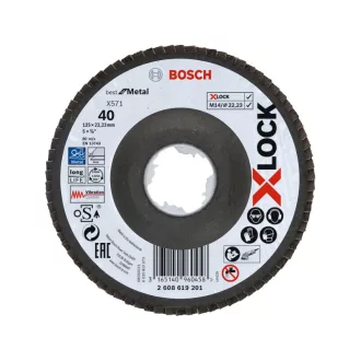   BOSCH Lamelový brúsny kotúč kužeľový 125 x 22,2 / P40 X571 X-LOCK