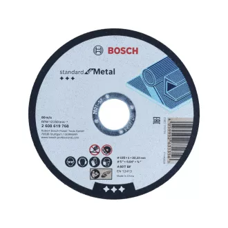 BOSCH Rezný kotúč na kov 125 x 1,0 x 22,2 mm A 60 T BF