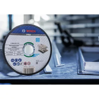   BOSCH PRO Rezný kotúč na nerez/oceľ 125 x 1,6 x 22,2 mm St. Steel & Metal balenie v vedre (100 ks)