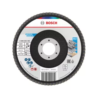   BOSCH Lamelový brúsny kotúč kužeľovitý 125 x 22,2 / P60 hliníkový oxid X451 Multi Material