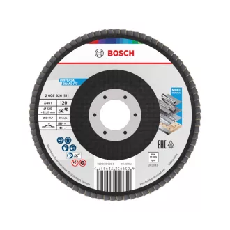   BOSCH Lamelový brúsny kotúč rovný 125 x 22,2 / P120 hliníkový oxid X451 Multi Material