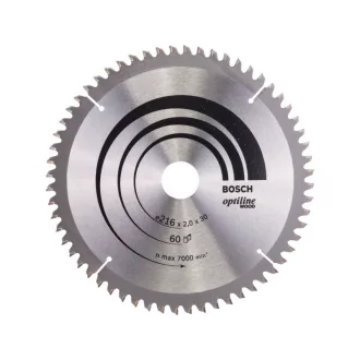   BOSCH Pílový kotúč na drevo 216 x 30 x 2,0 mm / 60T Optiline Wood ATB / N