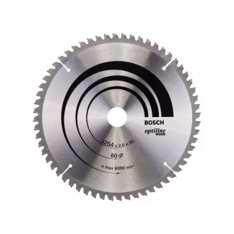   BOSCH pílový kotúč na drevo 254 x 30 x 2,0 mm / 60T Optiline Wood ATB