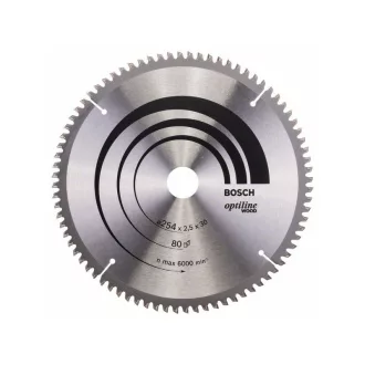   BOSCH pílový kotúč na drevo 254 x 30 x 2,5 mm / 80T Optiline Wood ATB
