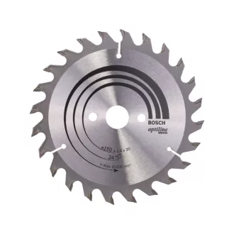   BOSCH Pílový kotúč na drevo 150 x 20/16 x 2,4 mm / 24T Optiline Wood ATB