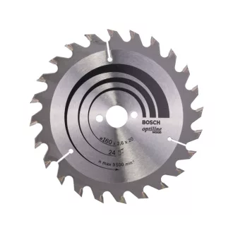   BOSCH Pílový kotúč pre drevo 160 x 20/16 x 2,6 mm / 24T Optiline Wood ATB