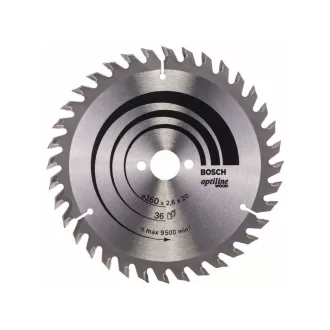   BOSCH pílový kotúč na drevo 160 x 20/16 x 2,6 mm / 36T Optiline Wood ATB