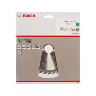   BOSCH Pílka na drevo 180 x 30/20 x 2,6 mm / 36T Optiline Wood ATB