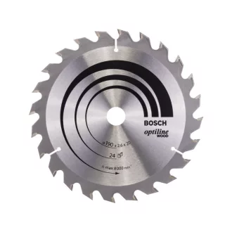   BOSCH Píla na drevo 190 x 20/16 x 2,6 mm / 24T Optiline Wood ATB