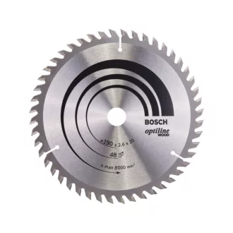   BOSCH Pílový kotúč na drevo 190 x 20/16 x 2,6 mm / 48T Optiline Wood ATB