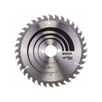   BOSCH pílový kotúč na drevo 190 x 30 x 2,6 mm / 36T Optiline Wood ATB