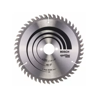   BOSCH pílový kotúč na drevo 190 x 30 x 2,6 mm / 48T Optiline Wood ATB