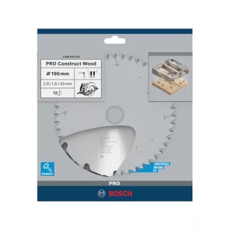   BOSCH PRO Pílový kotúč na drevo 190 x 30 x 2,6 mm / 12T Construct Wood