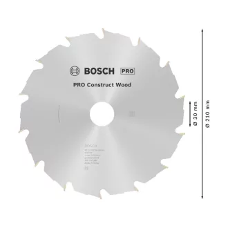   BOSCH PRO Pílový kotúč na drevo 210 x 30 x 2,8 mm / 14T Construct Wood