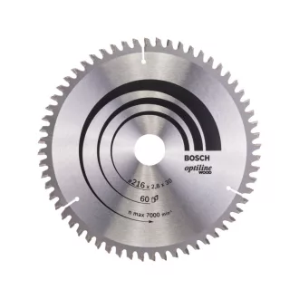   BOSCH Pílový kotúč na drevo 216 x 30 x 2,8 mm / 60T Optiline Wood ATB / N