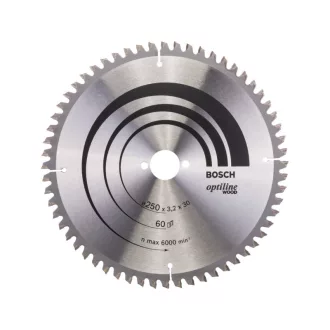   BOSCH Pílne kotúče pre drevo 250 x 30 x 3,2 mm / 60T Optiline Wood ATB / N