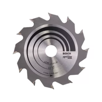   BOSCH Pílový kotúč na drevo 130 x 20/16 x 2,4 mm / 12T Optiline Wood ATB