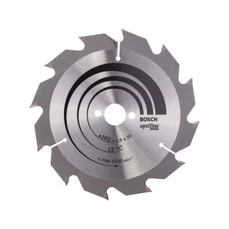   BOSCH Pílový kotúč na drevo 160 x 20/16 x 1,8 mm / 12T Optiline Wood ATB