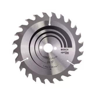   BOSCH Pílka na drevo 160 x 20/16 x 1,8 mm / 24T Optiline Wood ATB