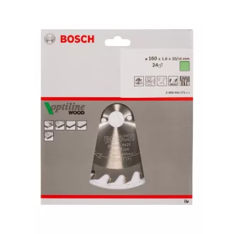   BOSCH Pílka na drevo 160 x 20/16 x 1,8 mm / 24T Optiline Wood ATB