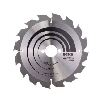   BOSCH Pílový kotúč na drevo 190 x 30 x 2,0 mm / 16T Optiline Wood ATB
