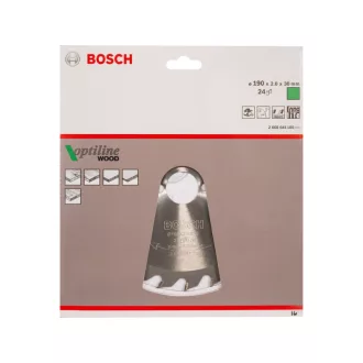   BOSCH Pílový kotúč na drevo 190 x 30 x 2,0 mm / 24T Optiline Wood ATB