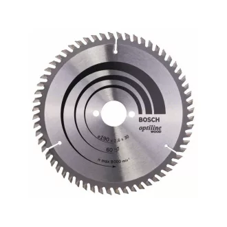   BOSCH pílový kotúč na drevo 190 x 30 x 2,6 mm / 60T Optiline Wood ATB