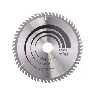   BOSCH Pílový kotúč na drevo 210 x 30 x 2,8 mm / 60T Optiline Wood ATB