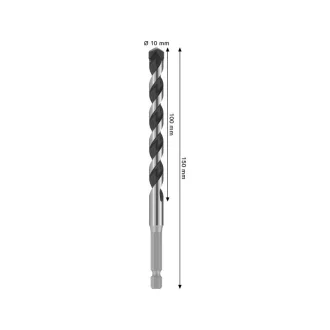   BOSCH PRO HEX-5 Vrták do kameňa 10,0 x 150/100 mm s obojstranným bitovým uchytením