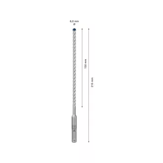   BOSCH EXPERT 7X Skalný vŕtač 6 x 215/150 mm štvorhranný SDS-Plus